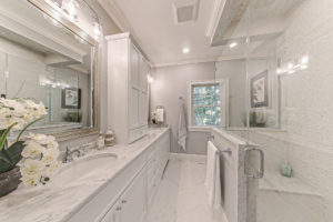 Image of the master bath is a 2-story colonial style home in East Dennis, MA.