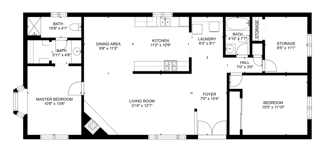 2d floor plan with fixtures