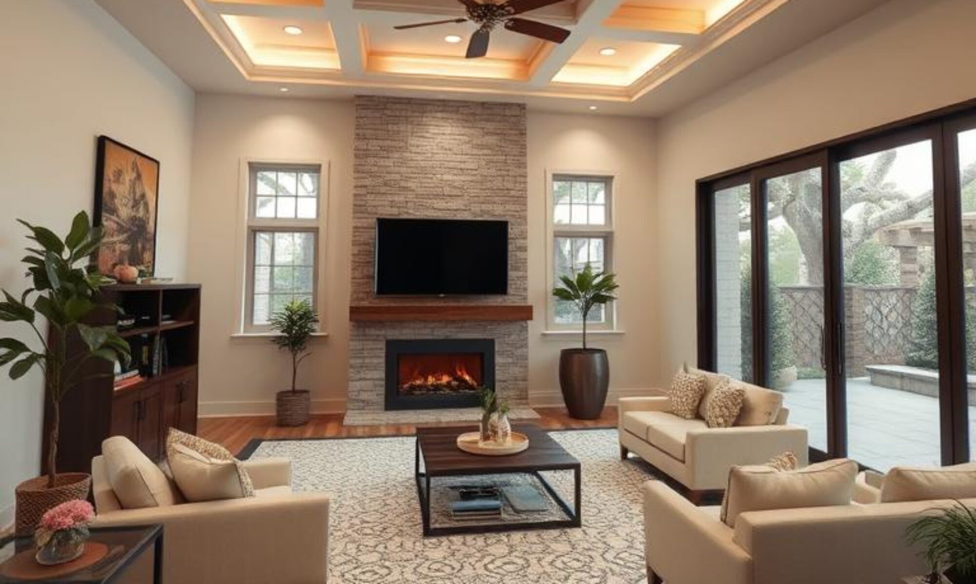 Staged family room
