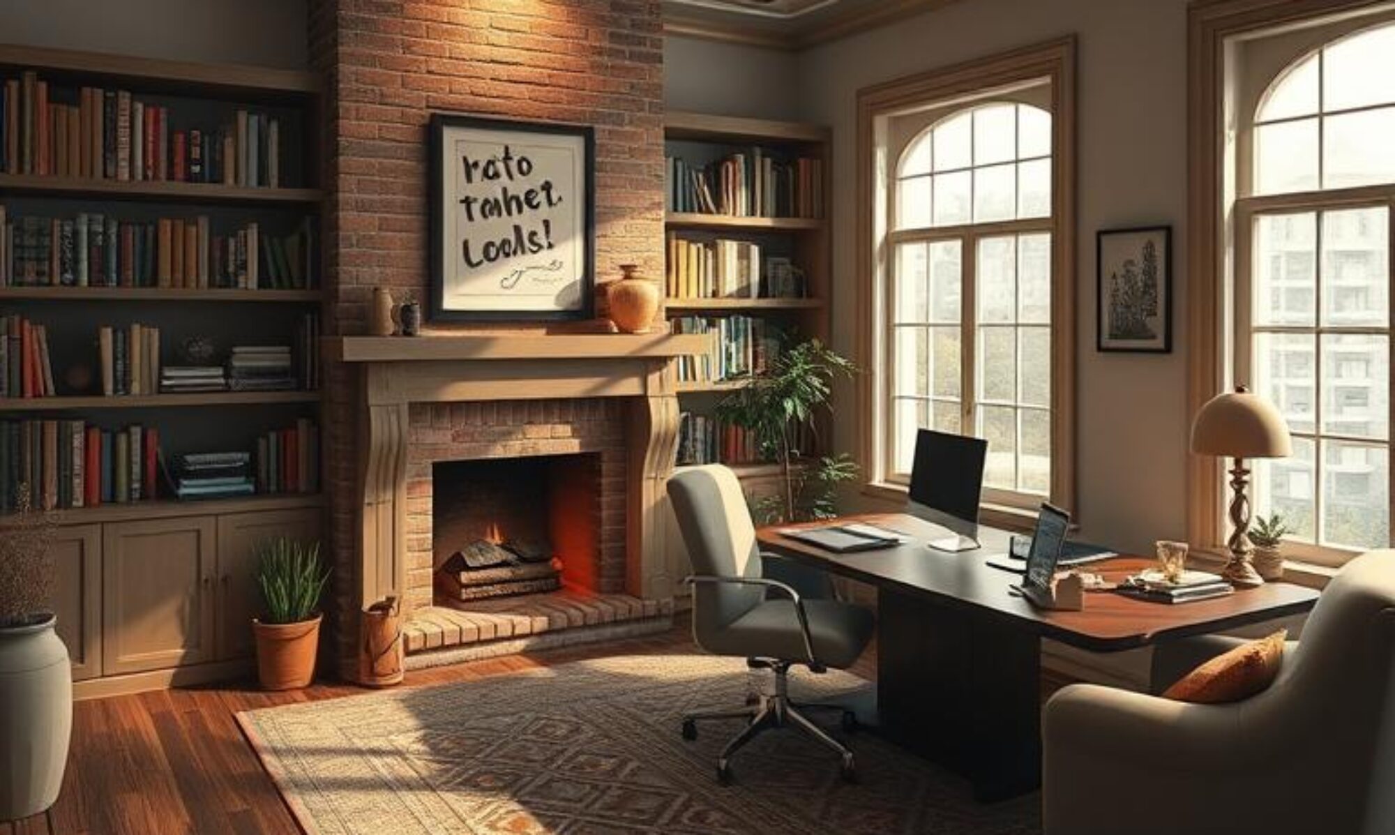 Staged home library